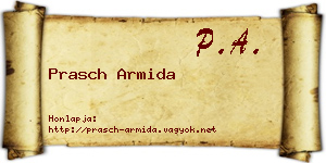 Prasch Armida névjegykártya